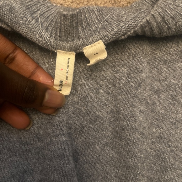 Anthropologie Moth Balloon Sleeve Scoop Neck Cabin Sweater Gray Size X-Small - Picture 3 of 3